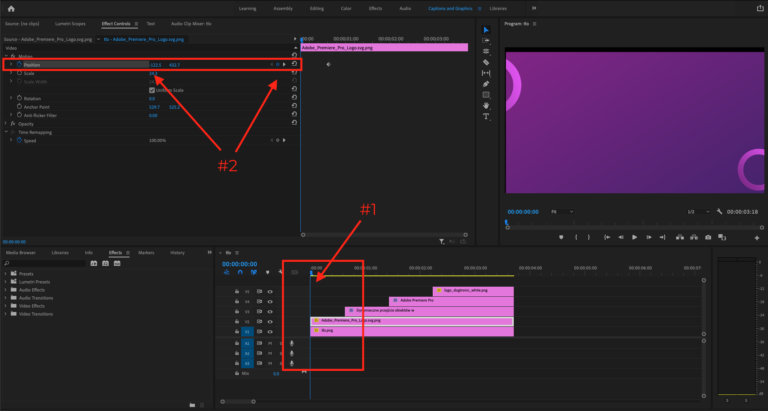 Animacja ruchu obiektu w Adobe Premiere Pro 2/2