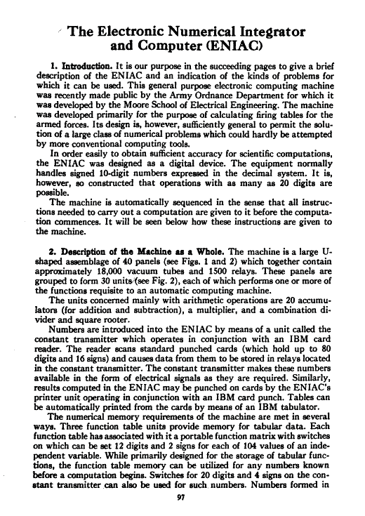 Mathematical Tables and Other Aids to Computation Vol. 2, No. 15 (Jul., 1946), pp. 97-110 Published By: American Mathematical Society