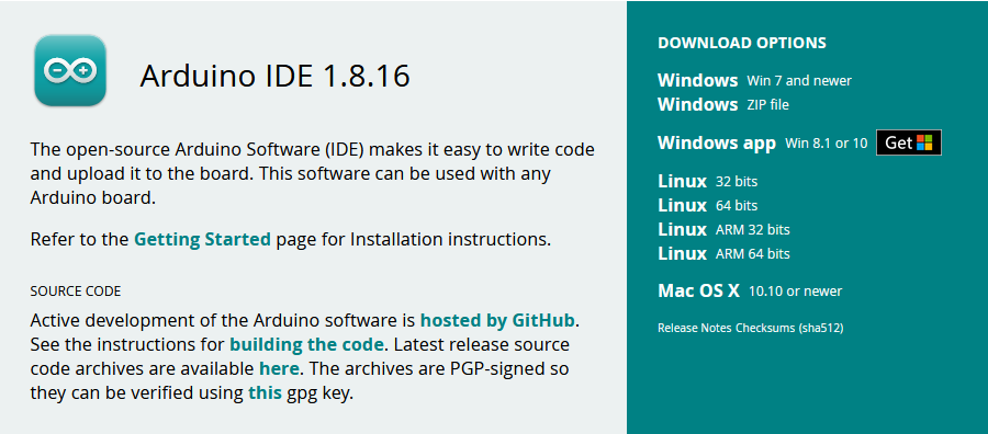 Arduino IDE jest dostępne na wszystkie popularne systemy operacyjne.